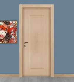 Beyaz Meşe Desenli Camsız Melamin Kapı
