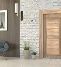 Interon Doğal Ahşap Desenli Çelik Kapı