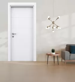 Soft Beyaz Yatay Fugalı Pvc Oda Kapısı